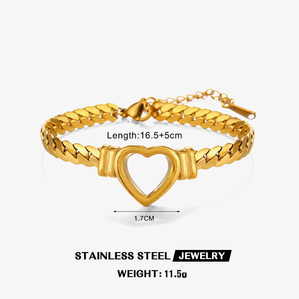 MINIMALIST HOLLOW HEART BRACELET