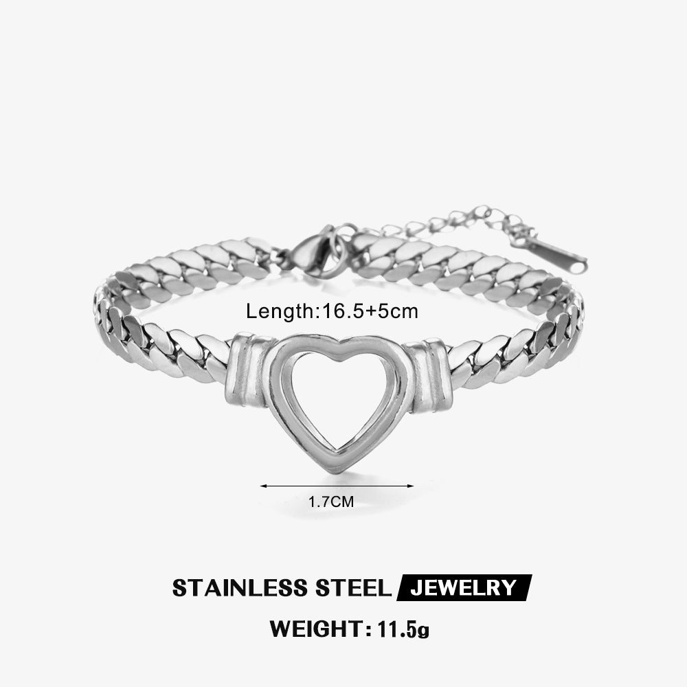 MINIMALIST HOLLOW HEART BRACELET