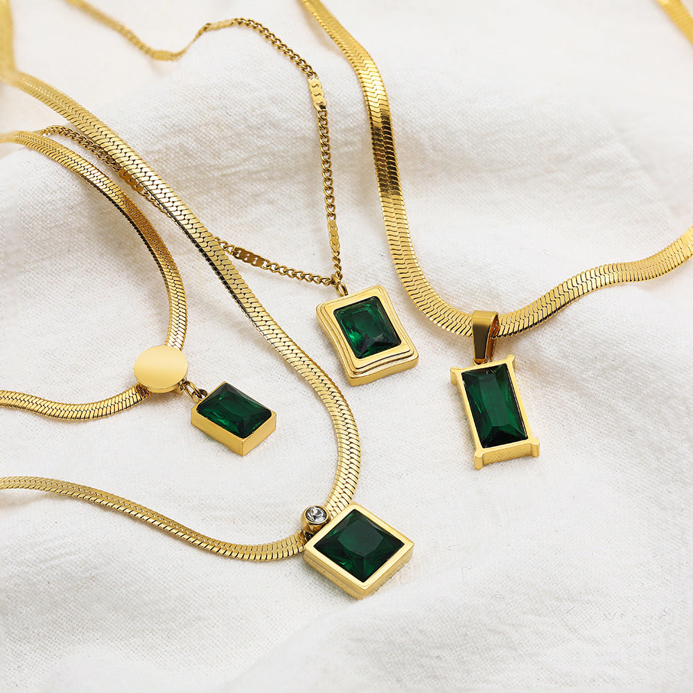 SQUARE SNAKE BONE NECKLACE