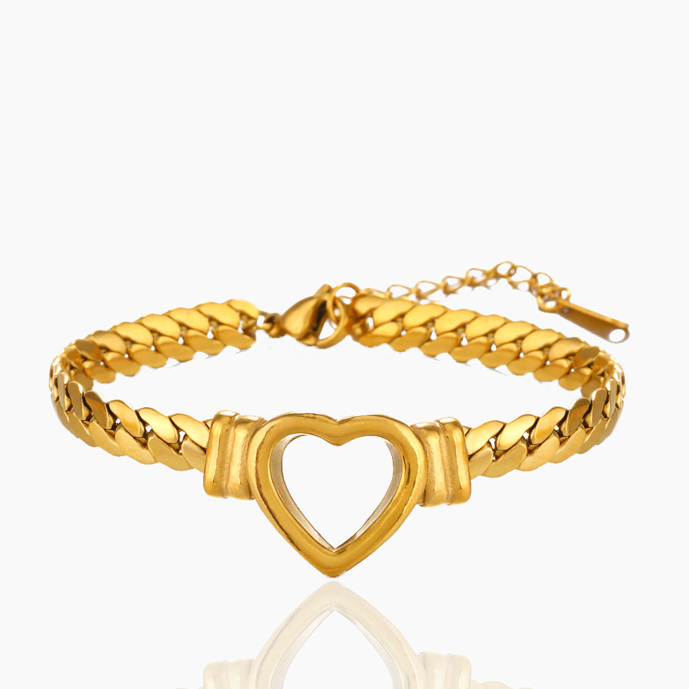MINIMALIST HOLLOW HEART BRACELET
