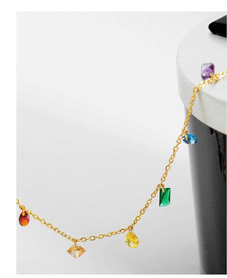 MULTIPLE COLORED STONE NECKLACES