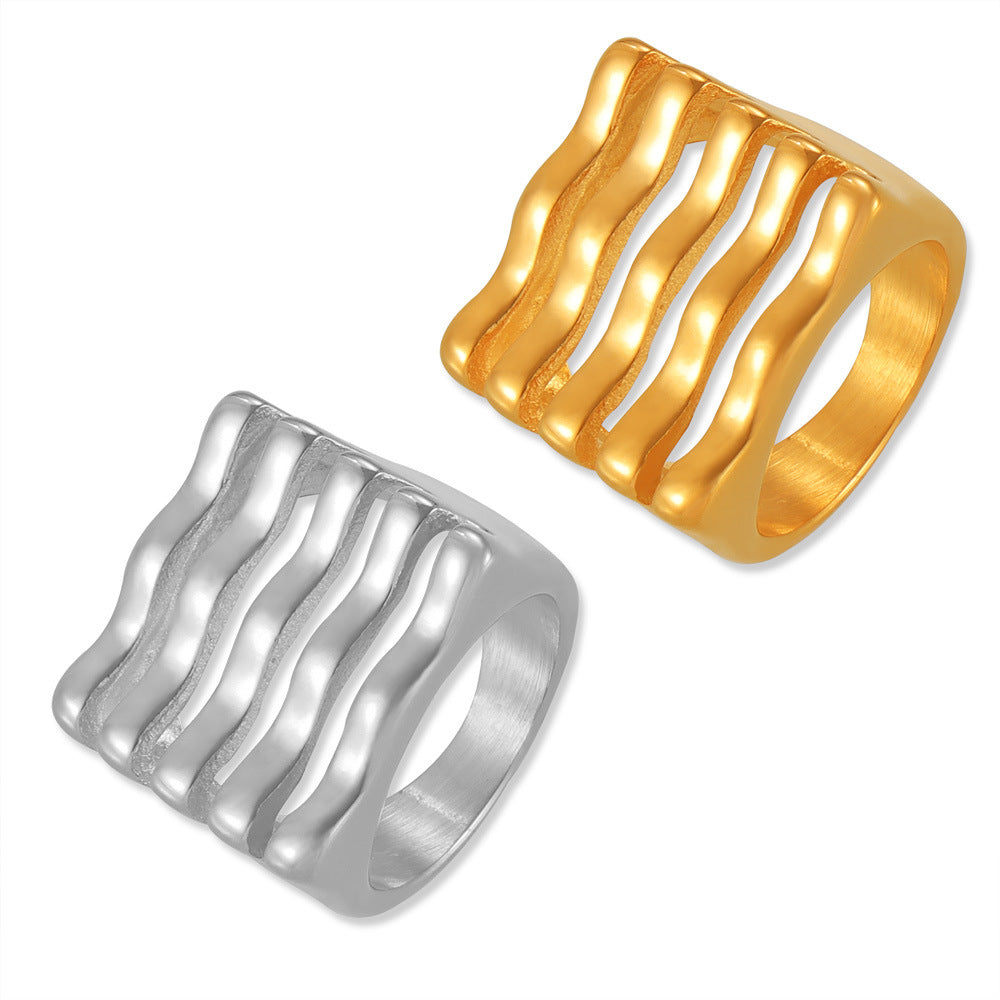 MULTI LAYER HOLLOW SQUARE RING