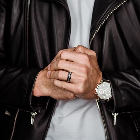 Men's embossed rotating chain ring