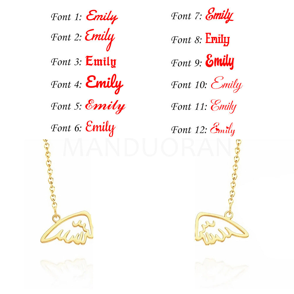 NAME ANGEL WINGS NECKLACE