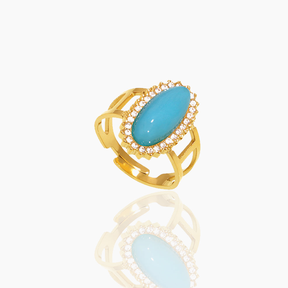 NATURAL STONE LIGHT LUXURY OPEN END RING