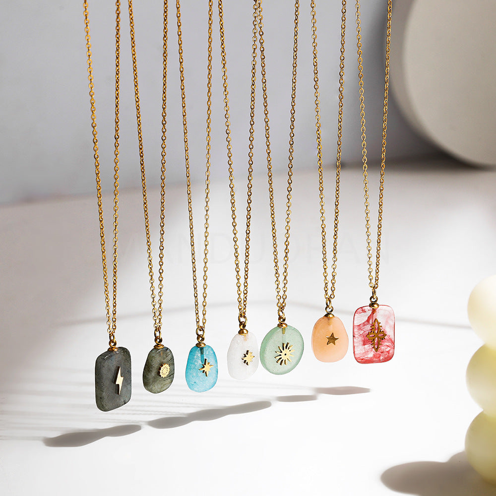 NATURAL STONE PENDANT NECKLACE