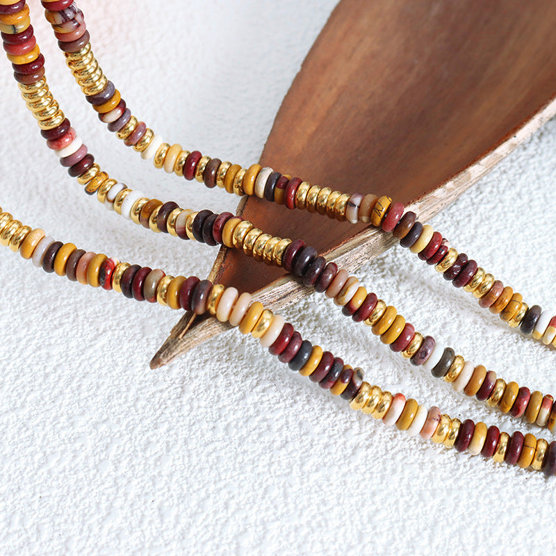 NATURAL STONE BEADED COLORFUL NECKLACE