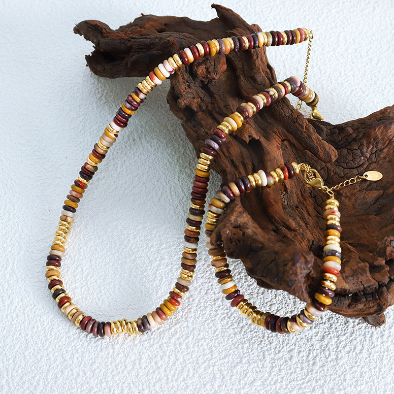 NATURAL STONE BEADED COLORFUL NECKLACE