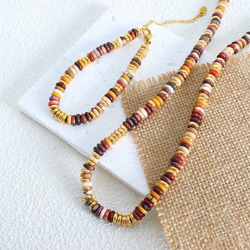 NATURAL STONE BEADED COLORFUL NECKLACE