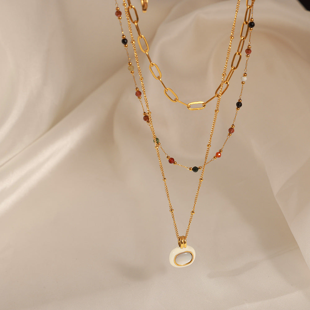 NATURAL STONE PENDANT NECKLACE