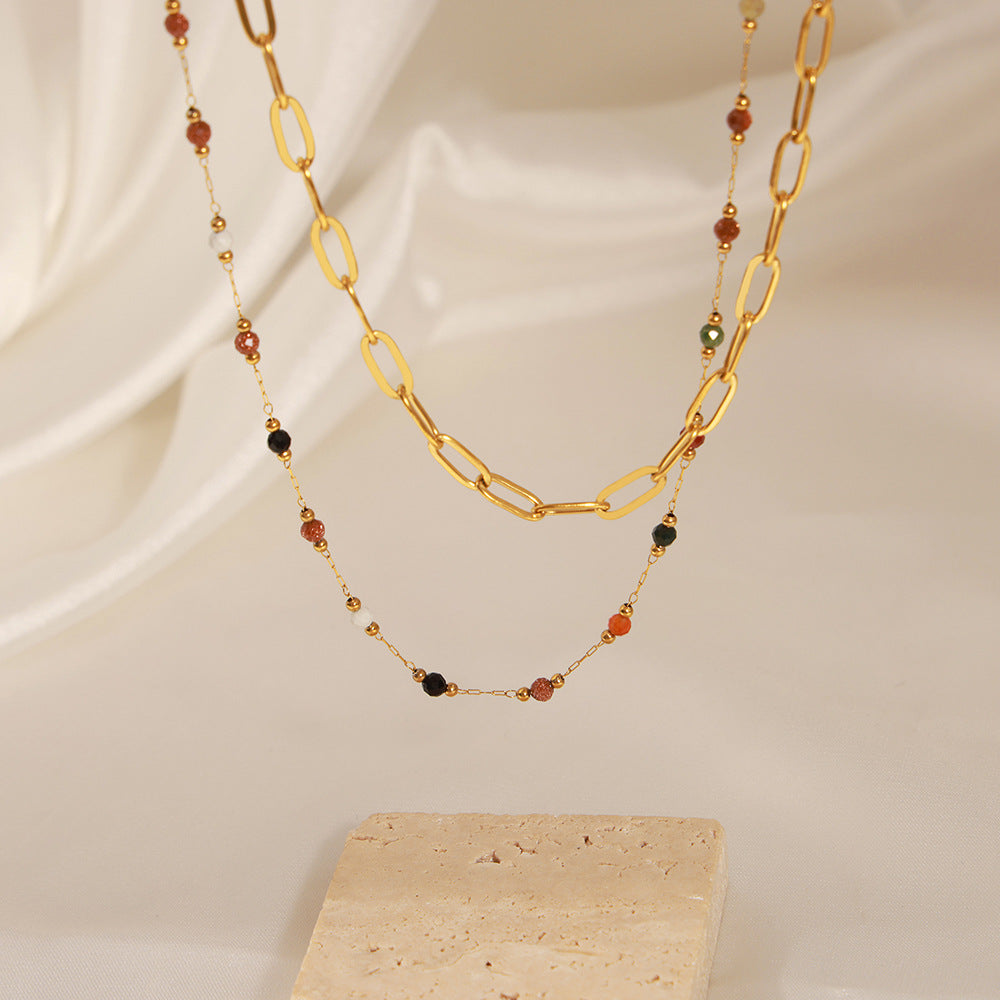 NATURAL STONE PENDANT NECKLACE
