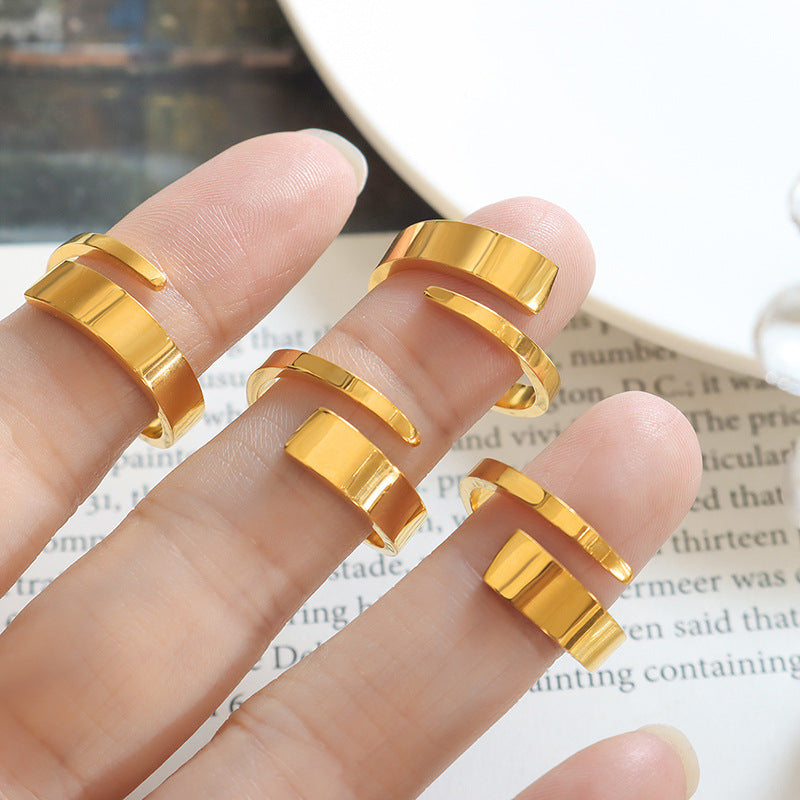 NON ADJUSTABLE PLAIN RING WITH TWIST OPENING