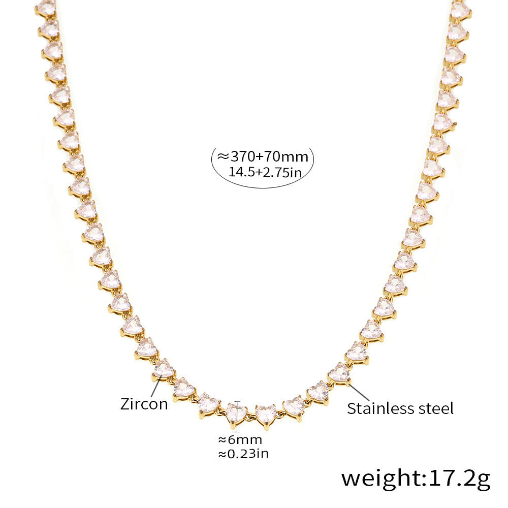 New Color Love Heart Clavicle Necklace