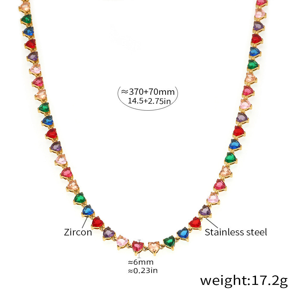 New Color Love Heart Clavicle Necklace