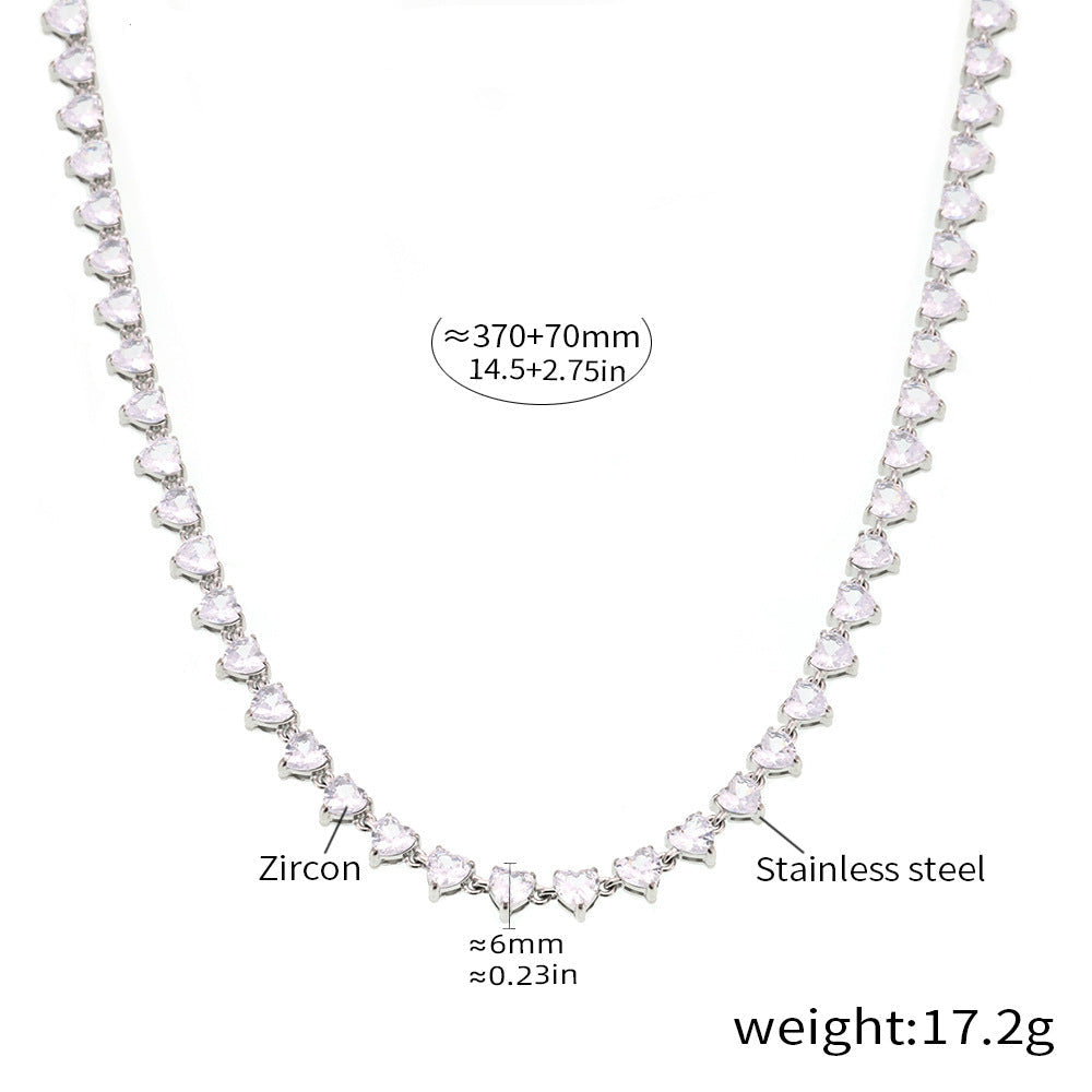 New Color Love Heart Clavicle Necklace