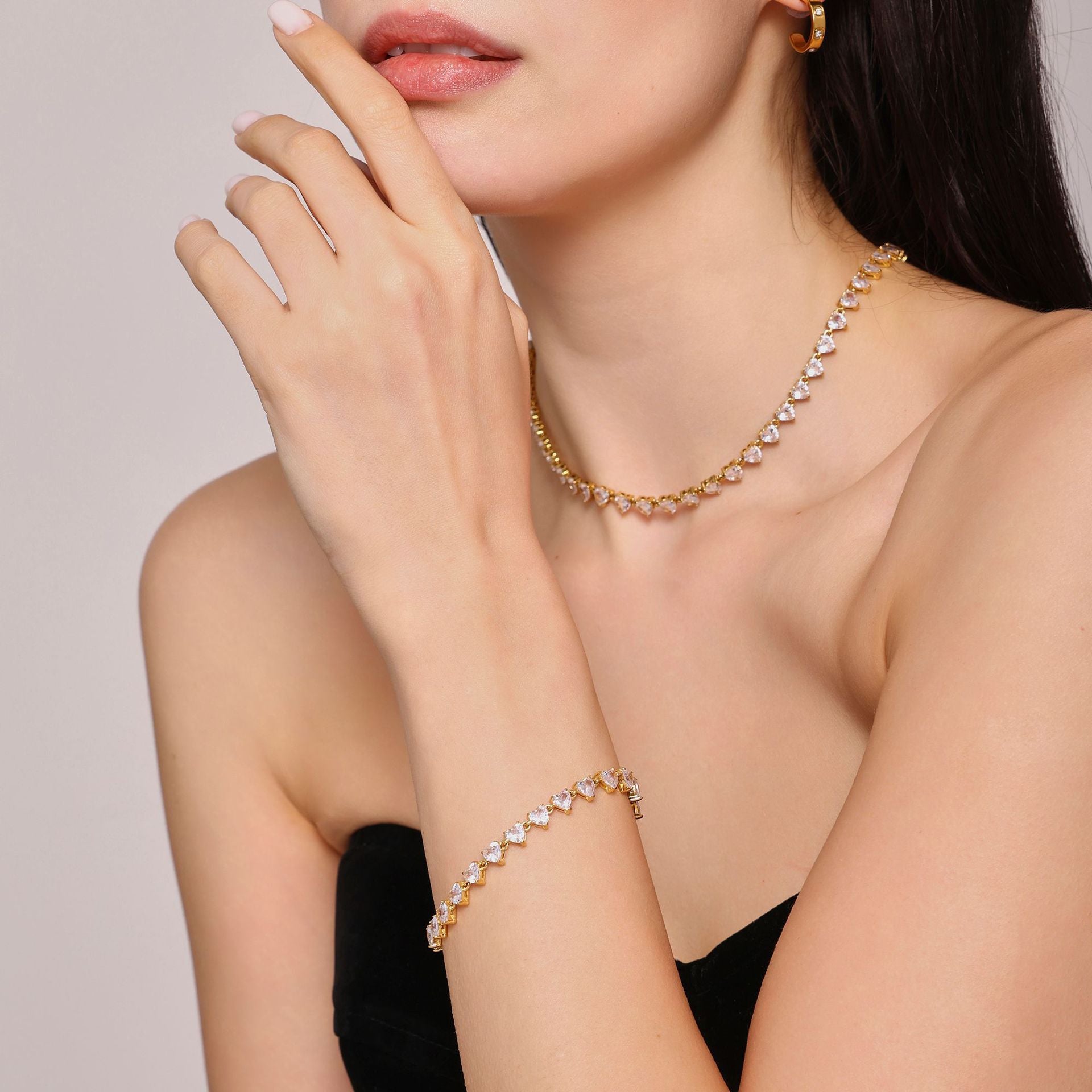 New Color Love Heart Clavicle Necklace