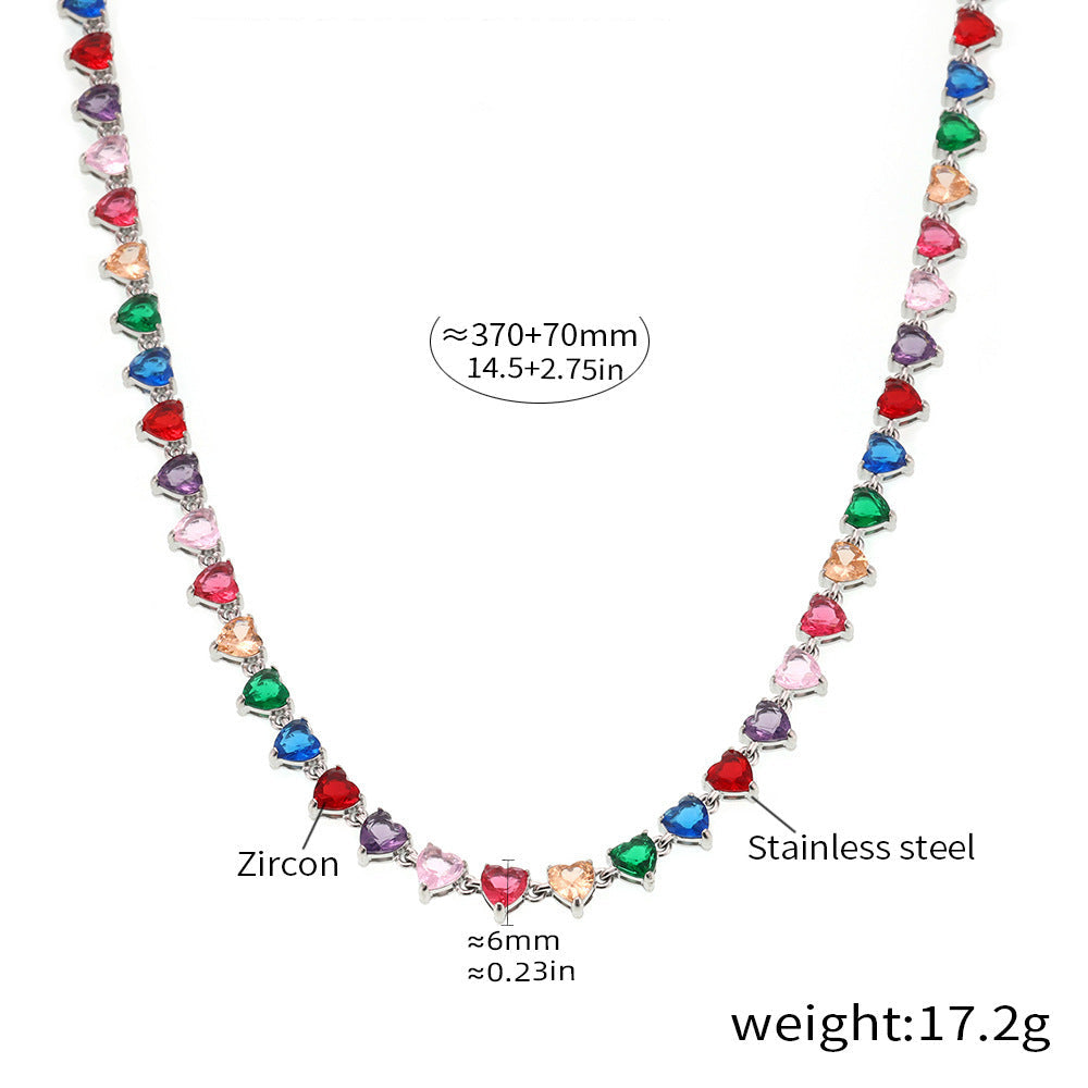 New Color Love Heart Clavicle Necklace