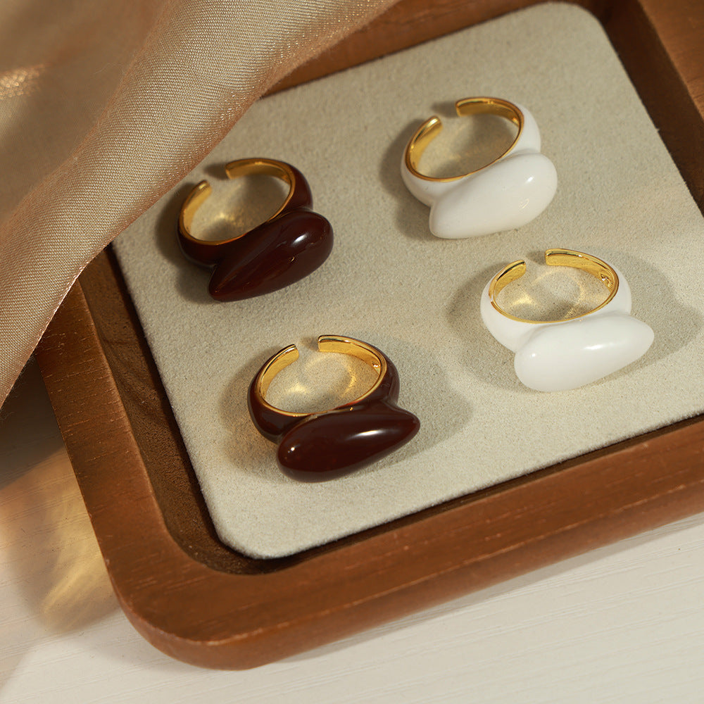 New Retro Teardrop Shape Open Ring