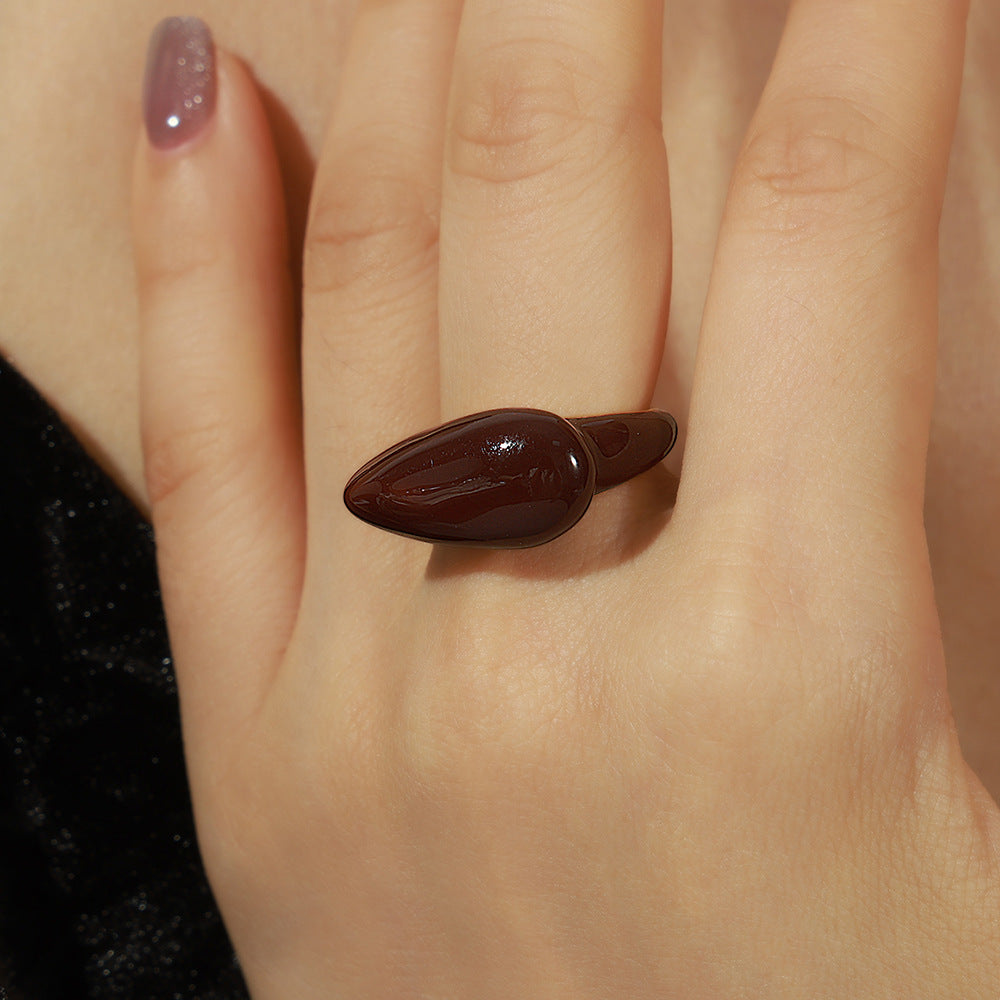 New Retro Teardrop Shape Open Ring
