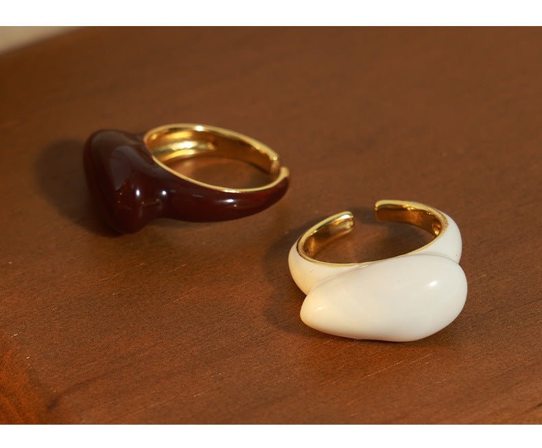 New Retro Teardrop Shape Open Ring