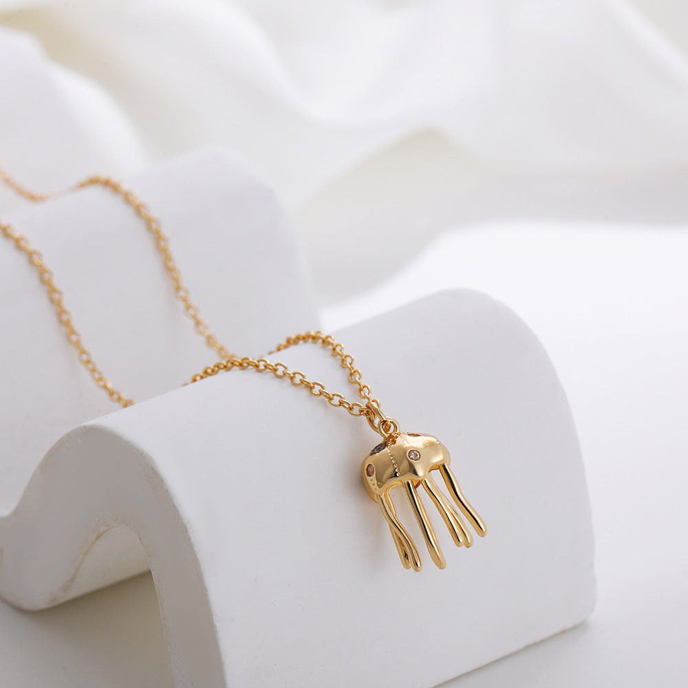 OCTOPUS JELLYFISH PENDANT DAINTY NECKLACES