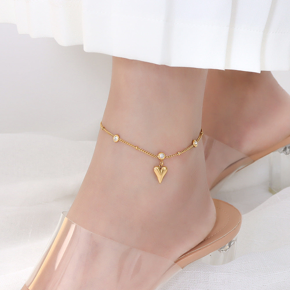 PEACH HEART ANKLET