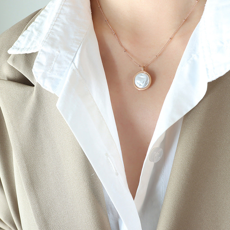 PEARL DOUBLE-SIDED PENDANT NECKLACE