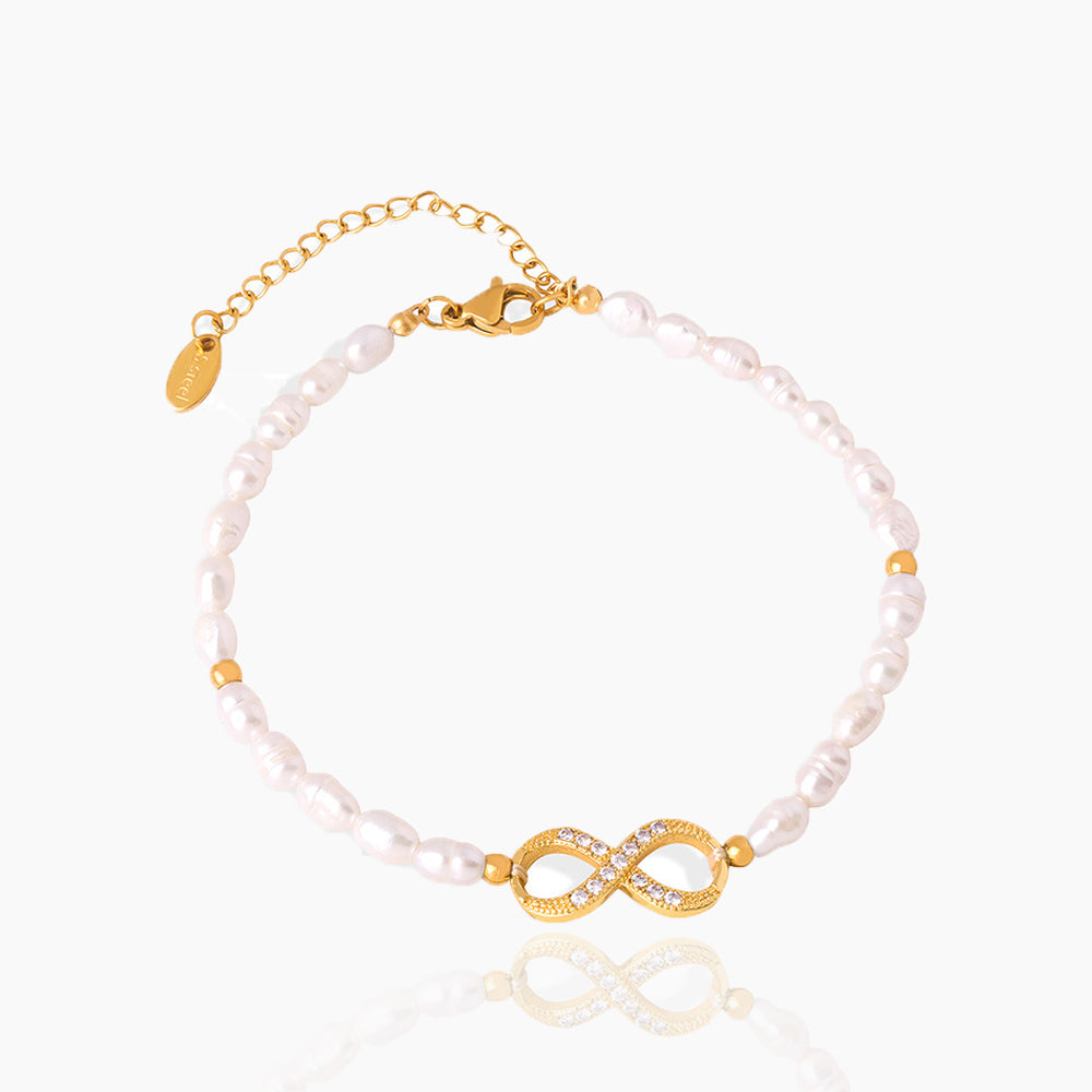 PEARL BEADED 8 SHAPED BRACELET