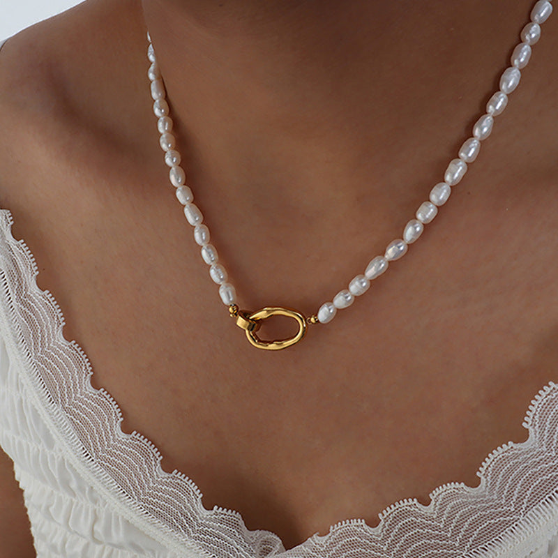 PEARL BEADED COLLARBONE NECKLACE