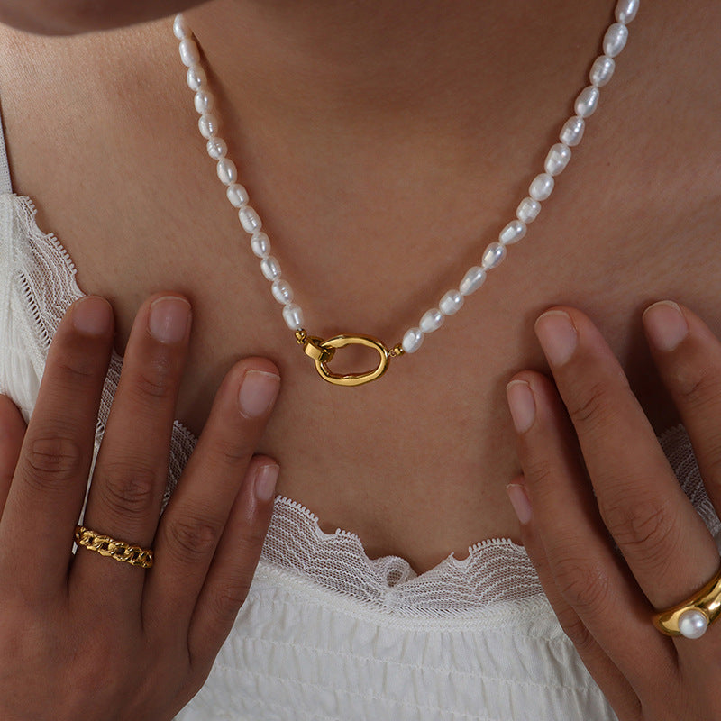 PEARL BEADED COLLARBONE NECKLACE