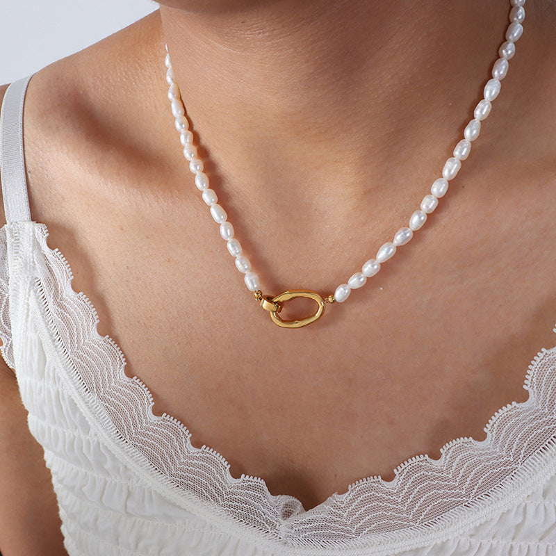 PEARL BEADED COLLARBONE NECKLACE