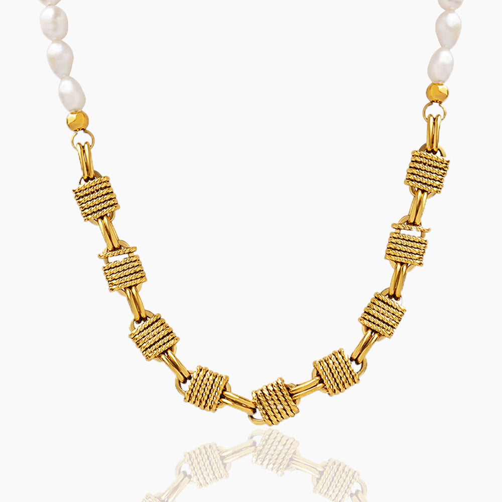 PEARL BRASS NECKLACE