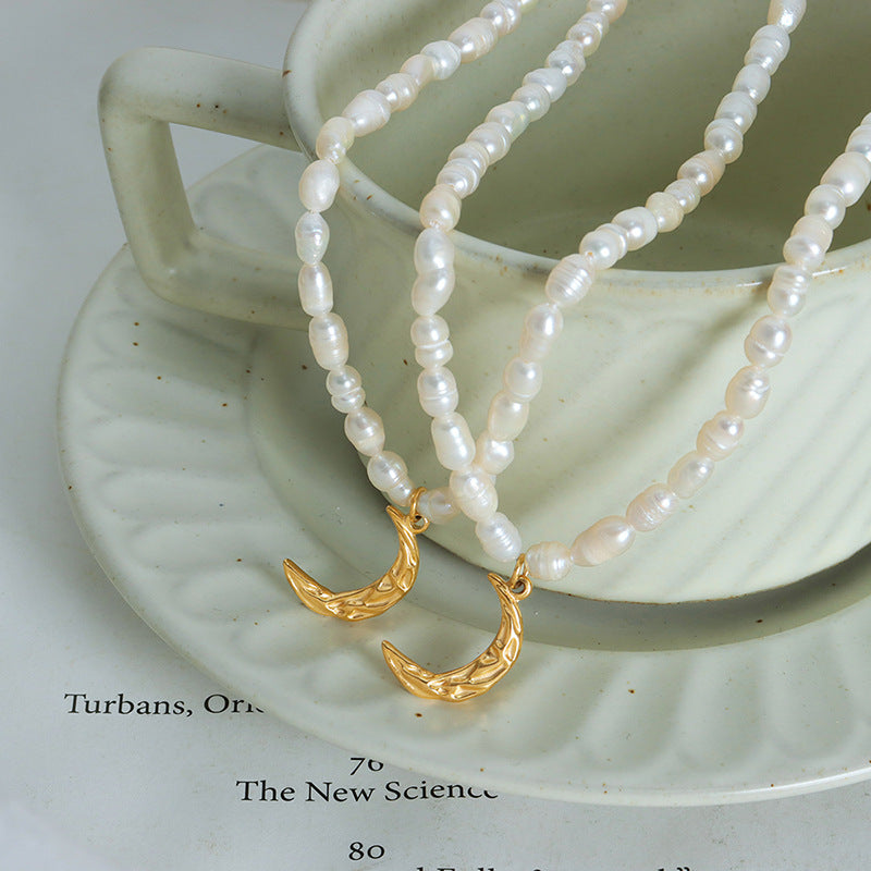 PEARL CRESCENT PENDANT NECKLACE