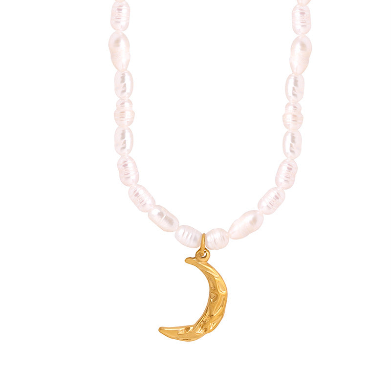 PEARL CRESCENT PENDANT NECKLACE