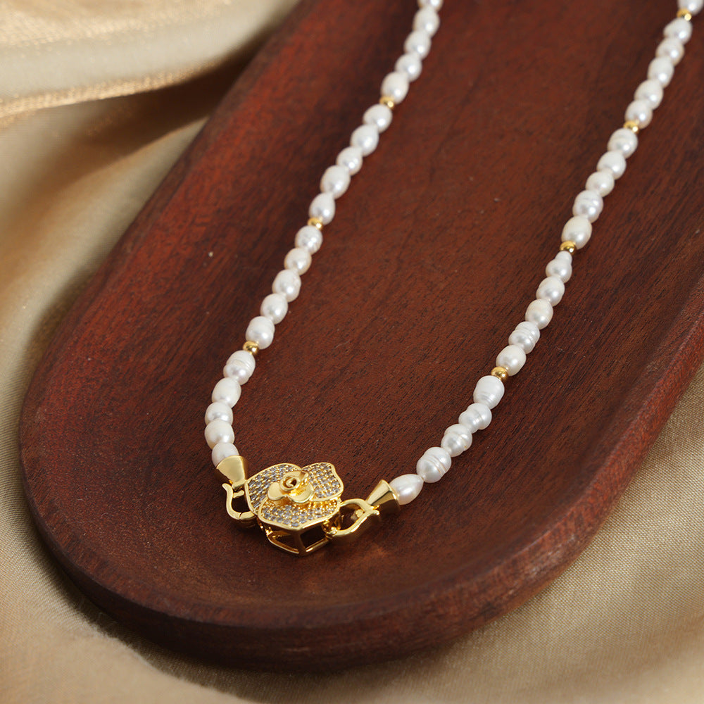 PEARL FLOWER COLLARBONE NECKLACE