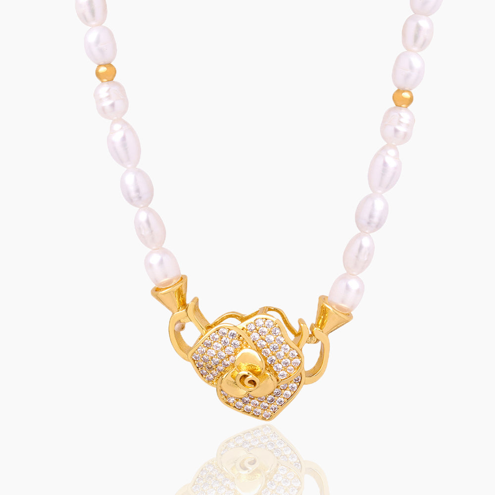 PEARL FLOWER COLLARBONE NECKLACE