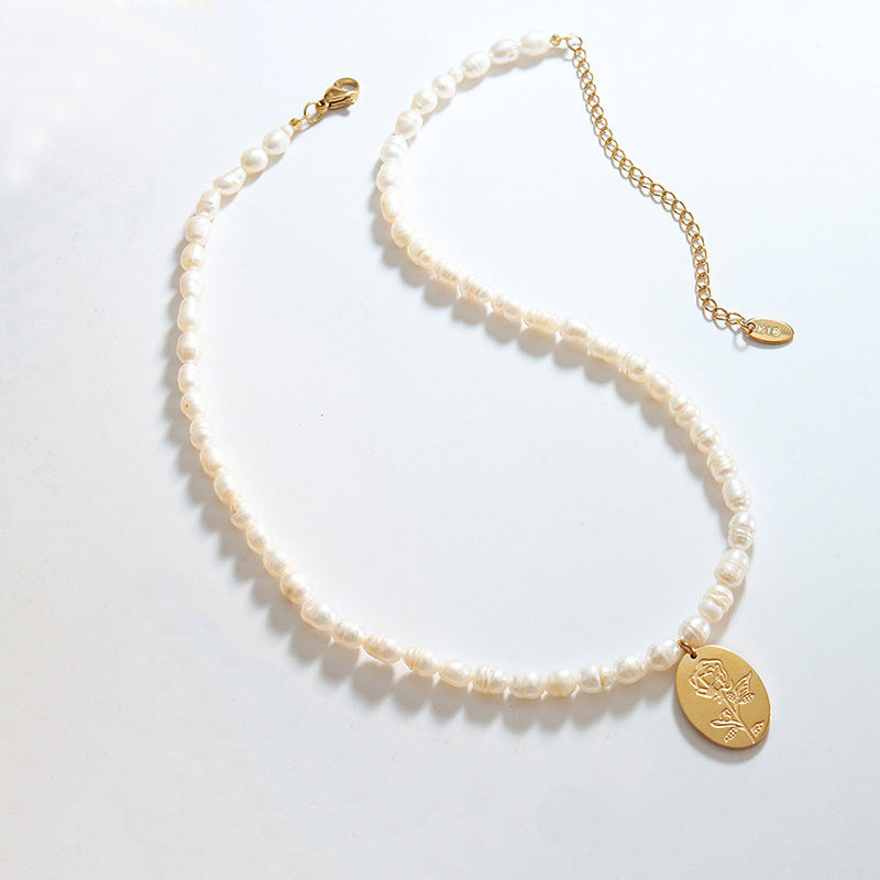 PEARL FLOWER PENDANT NECKLACE