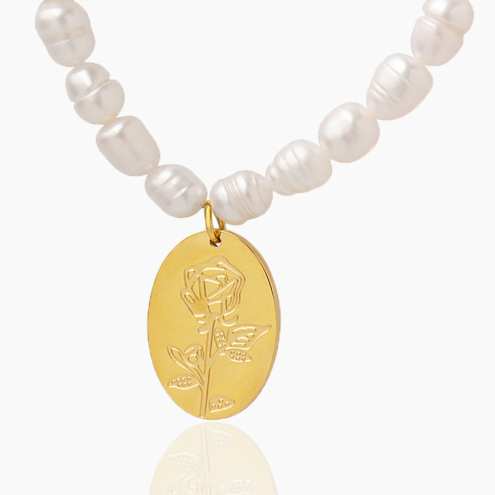 PEARL FLOWER PENDANT NECKLACE