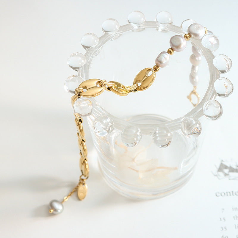 PIG NOSE PEARL BRACELET