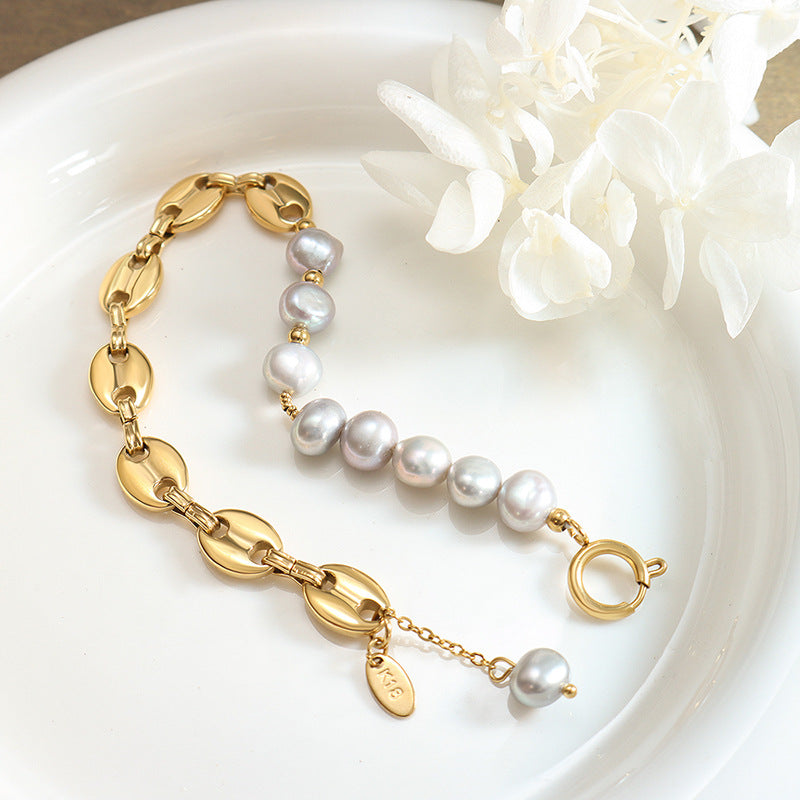 PIG NOSE PEARL BRACELET