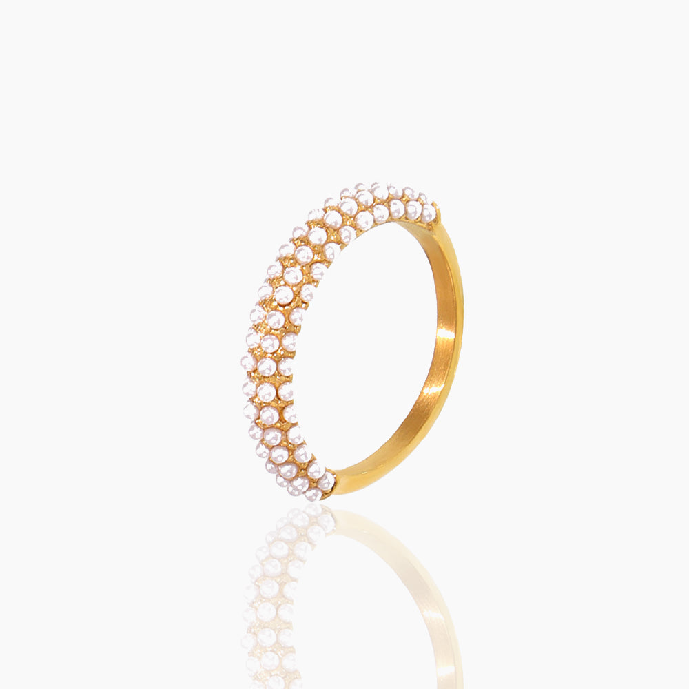 PLAIN CIRCLE WHITE GREEN ZIRCON RING