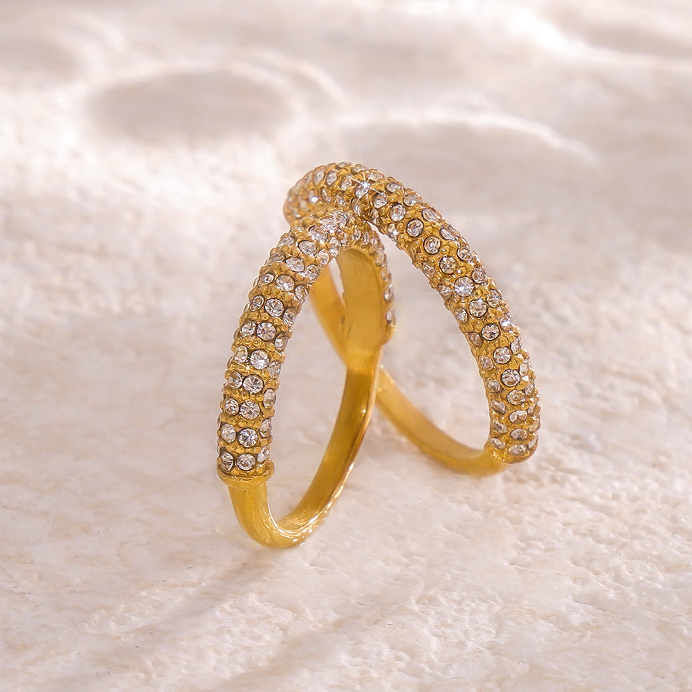 PLAIN CIRCLE WHITE GREEN ZIRCON RING