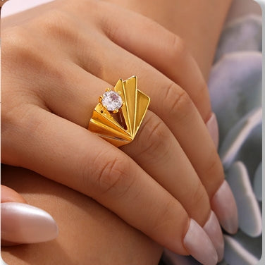 PLEATED OPEN RING
