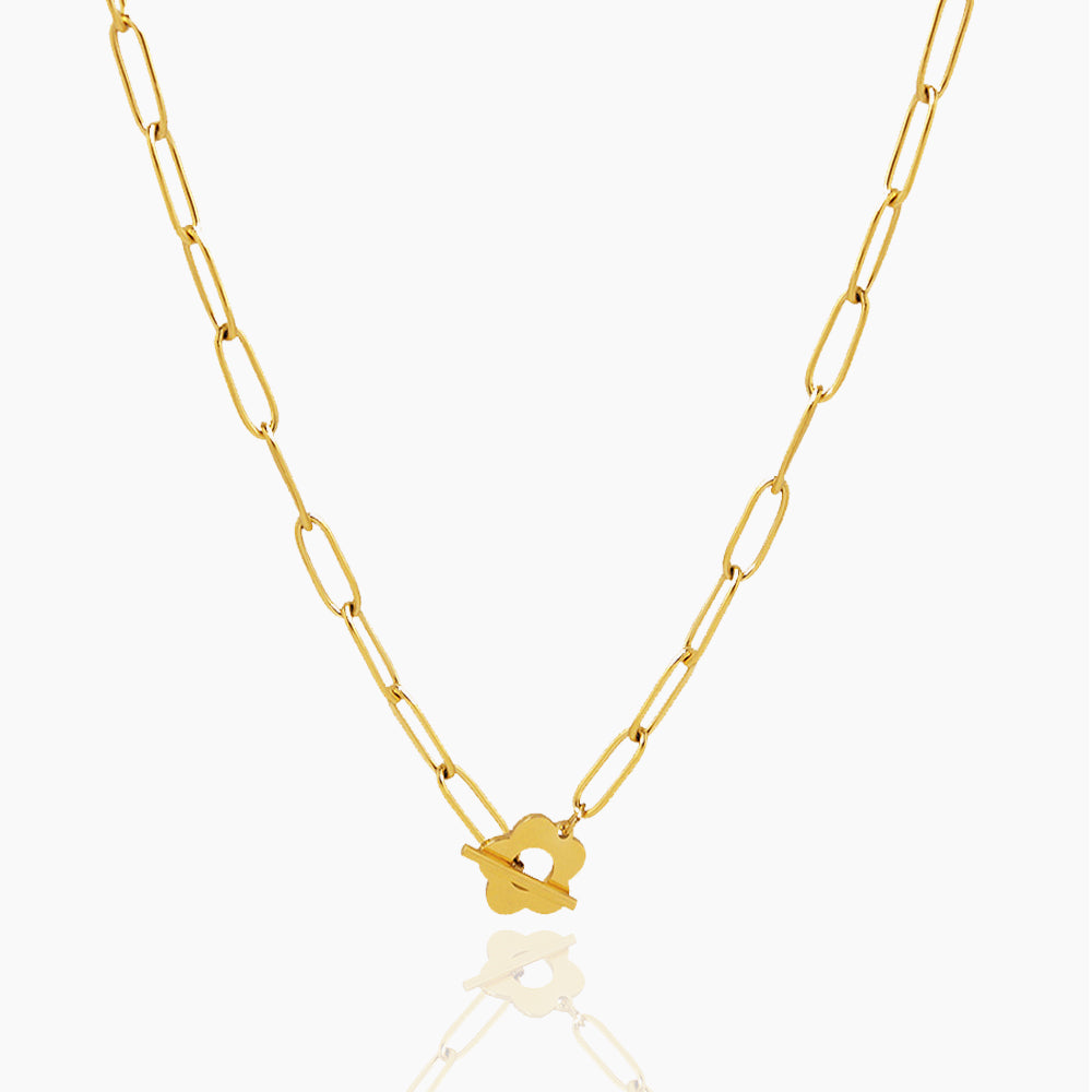 PLUM BLOSSOM THICK CHAIN NECKLACE