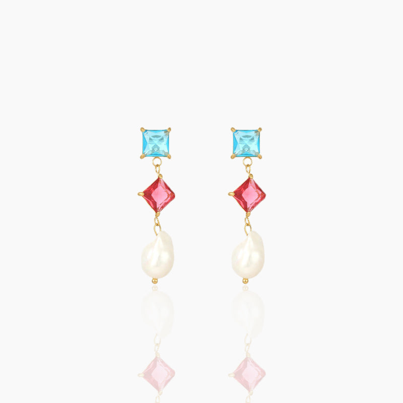 Pearl high-end candy colored earrings