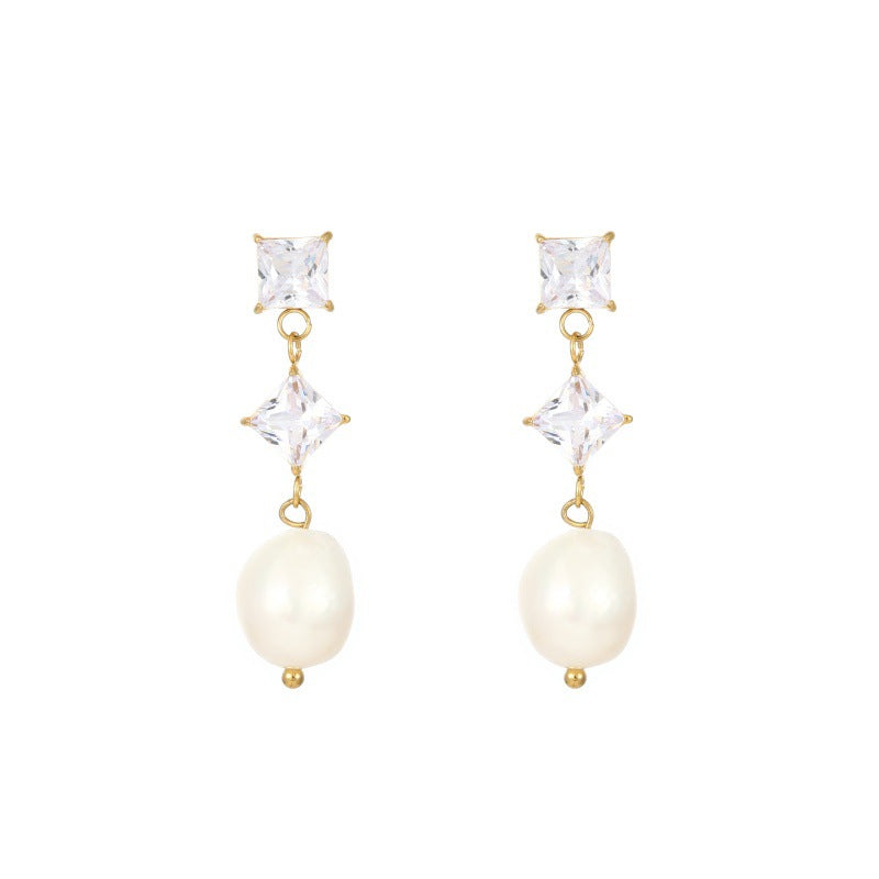 Pearl high-end candy colored earrings