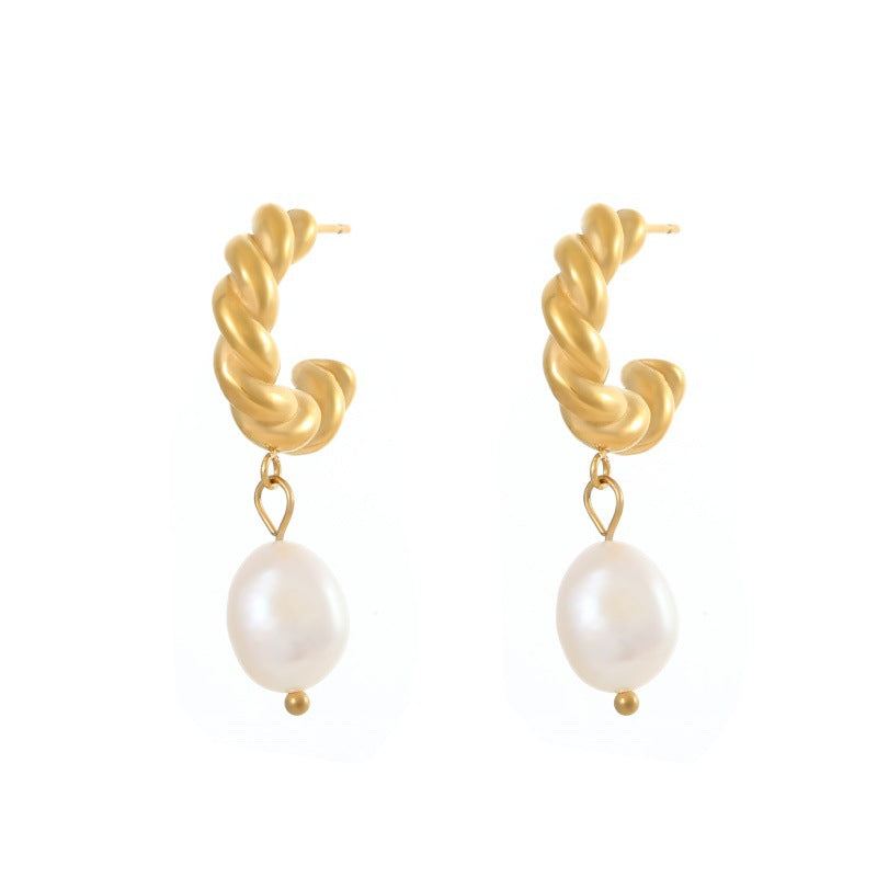 Pearl light luxury niche ins earrings