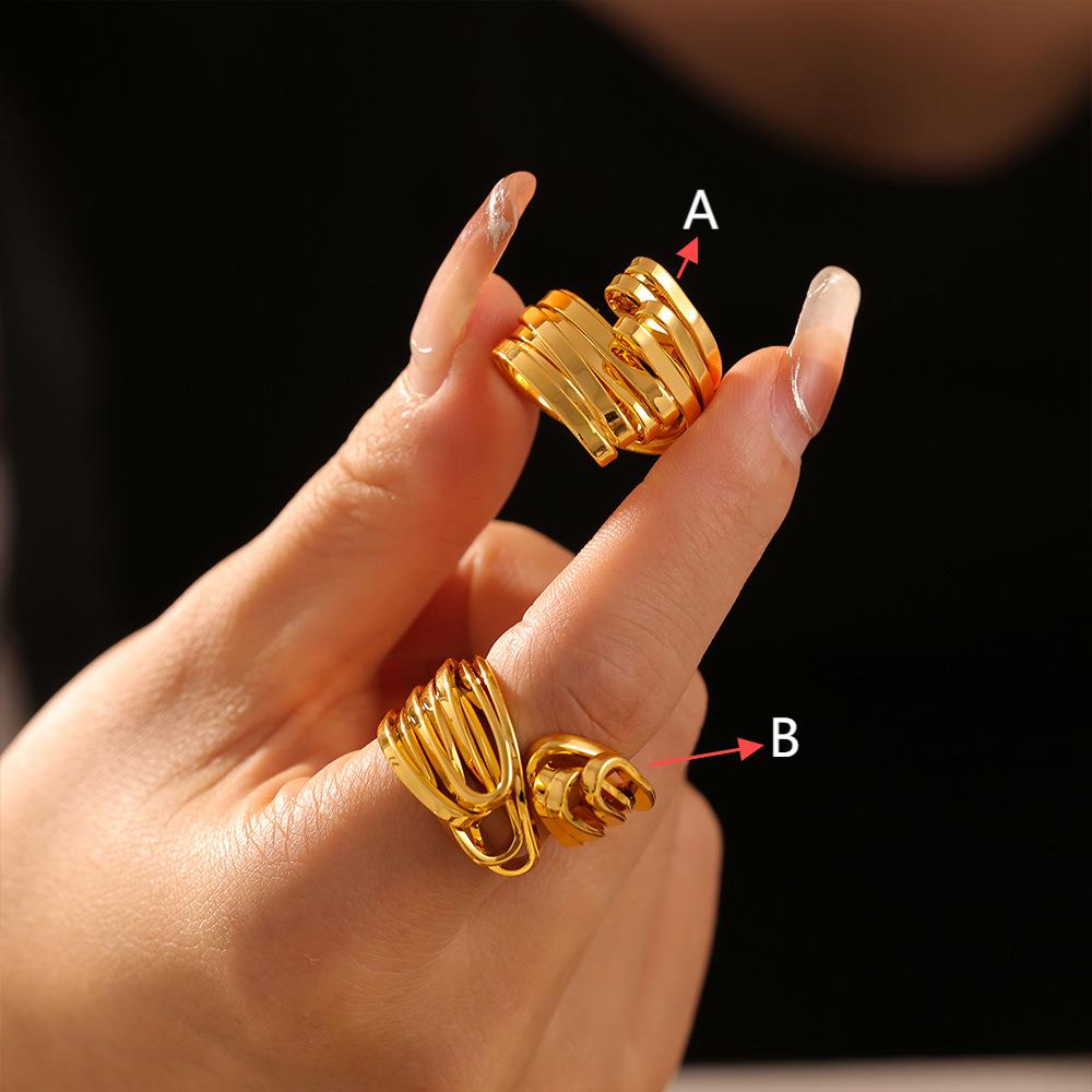 Pleated hollow line stitching ring