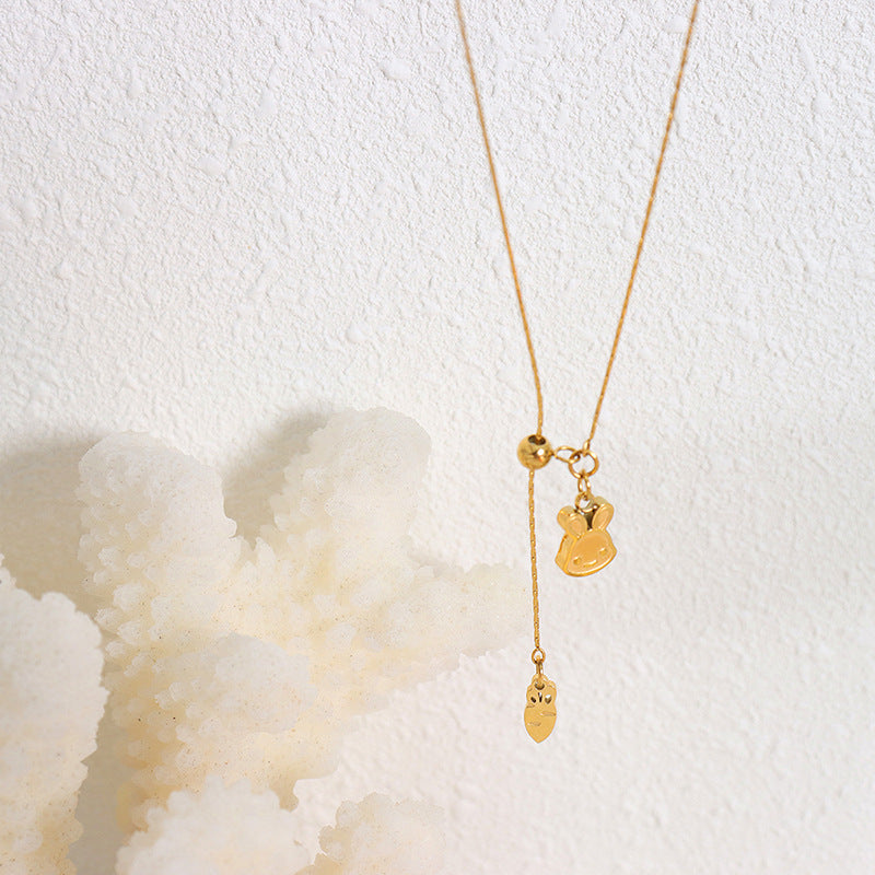 RABBIT RADISH PENDANT ADJUSTABLE LENGTH NECKLACE