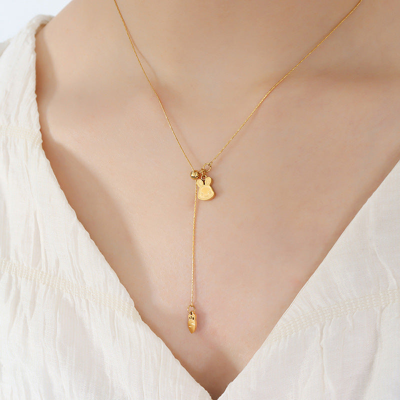 RABBIT RADISH PENDANT ADJUSTABLE LENGTH NECKLACE